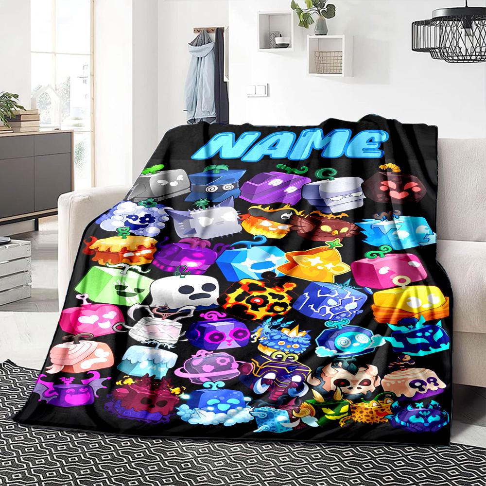 Custom Name Monster Cube Collection Party Blanket For Couch Bed Plush Cozy Fuzzy Blanket Super Soft Warm Blankets For Fall And Winter 091612