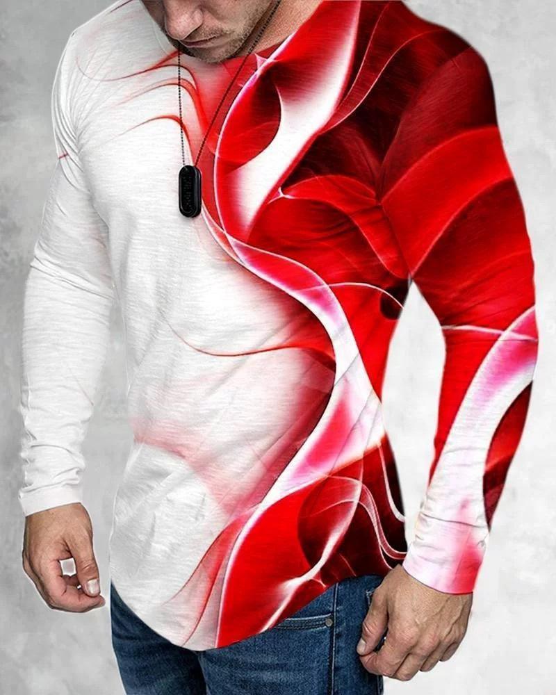 3D цифровая печать мужская модная повседневная верхняя одежда пуловер футболка с круглым вырезом