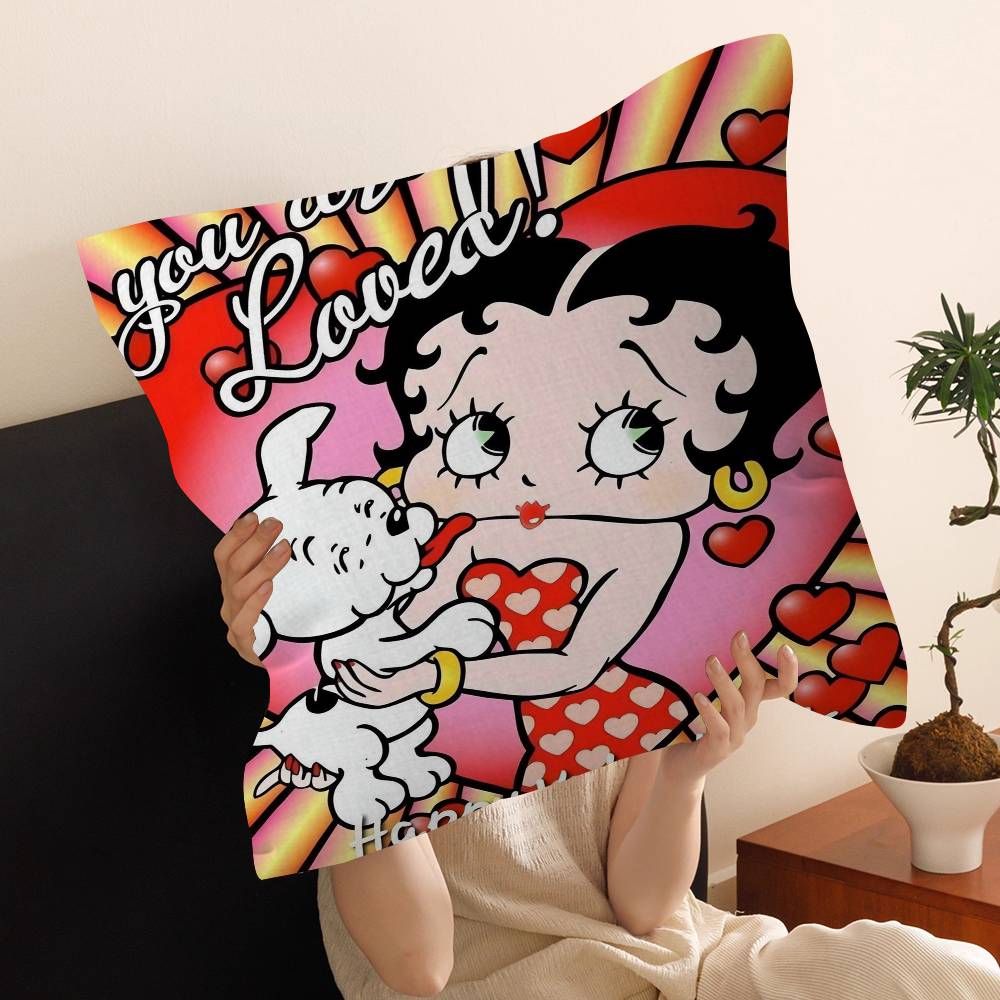 B-Betty-Cute B-Boop Anime Pillow Gift Home Office Decoration Pillow Bedroom Sofa Car Cushion Coverpillow Case