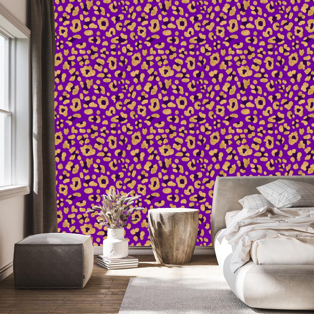 Purple Animal Skin Wallpaper Purple and Gold 50x1000