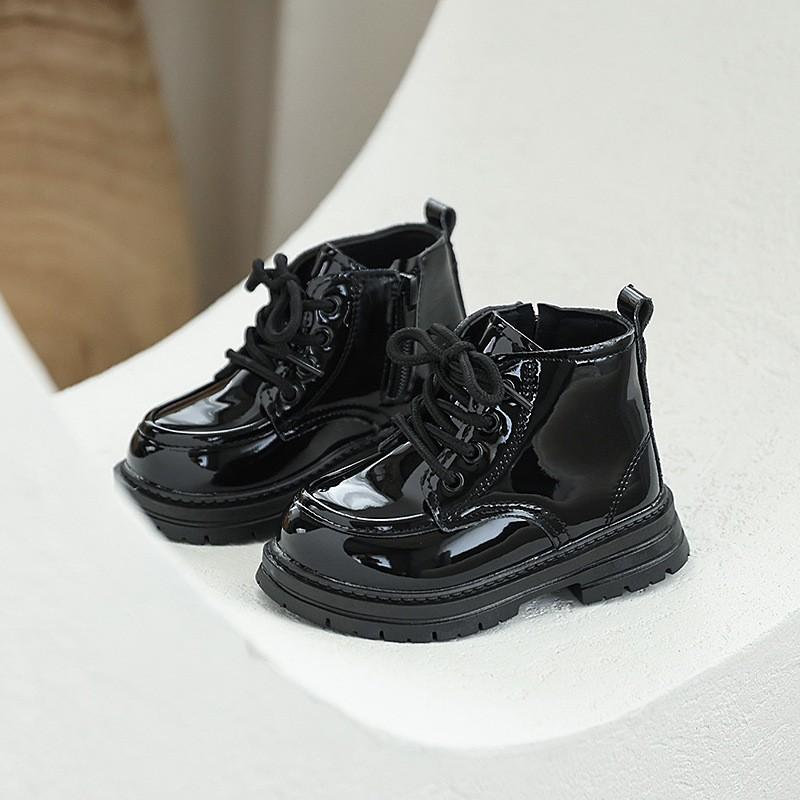 Kids Martin Boots Boys Girls Soft Sole Anti-Slip Short Casual Leather Look