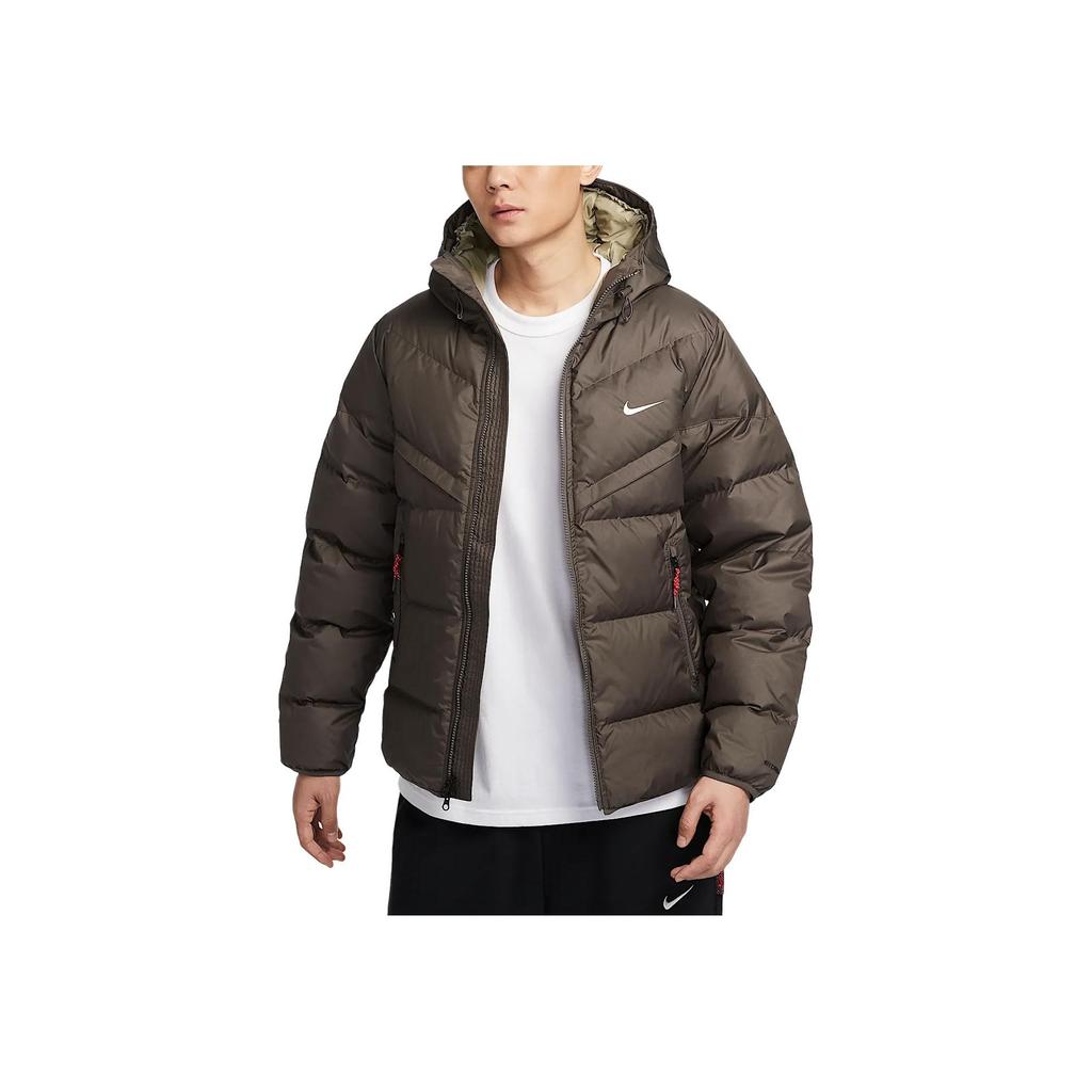 Nike Storm-Fit Windrunner Fashion Simple Windproof Warm Hooded Duck Down Jacket Men Jacket Mineral-Grey HV8203-004