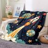 1pc Space Adventure Blanket, Lightweight Flannel Throw Blanket for Sofa, Bed, Travel, Camping, Living Room, Office, Couch031