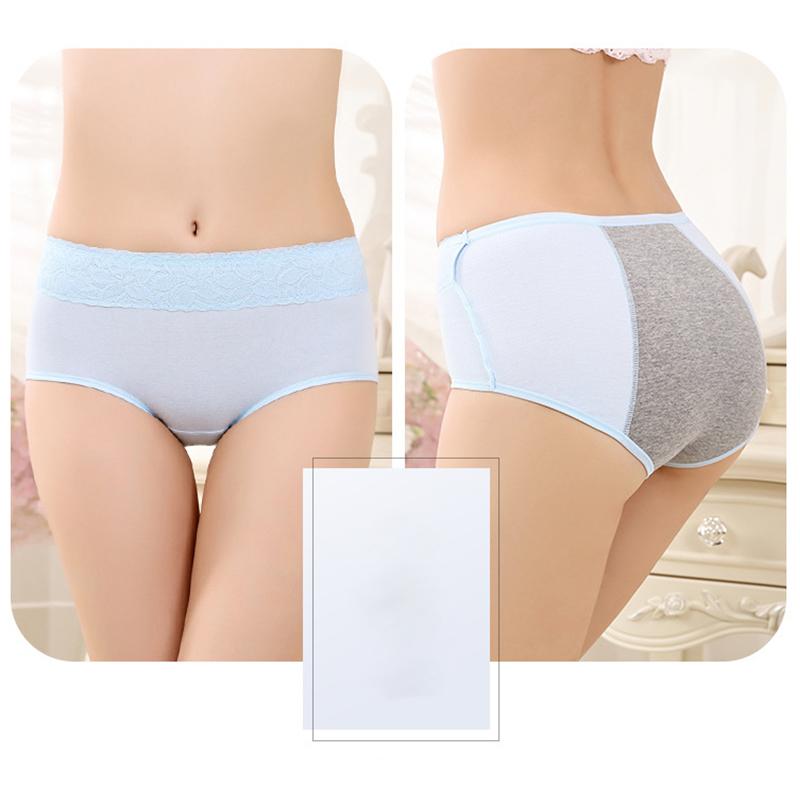 Женские менструальные трусики из чистого хлопка для менструального периода, трусы с защитой от протечек, большие размеры 2XL, женское нижнее белье
