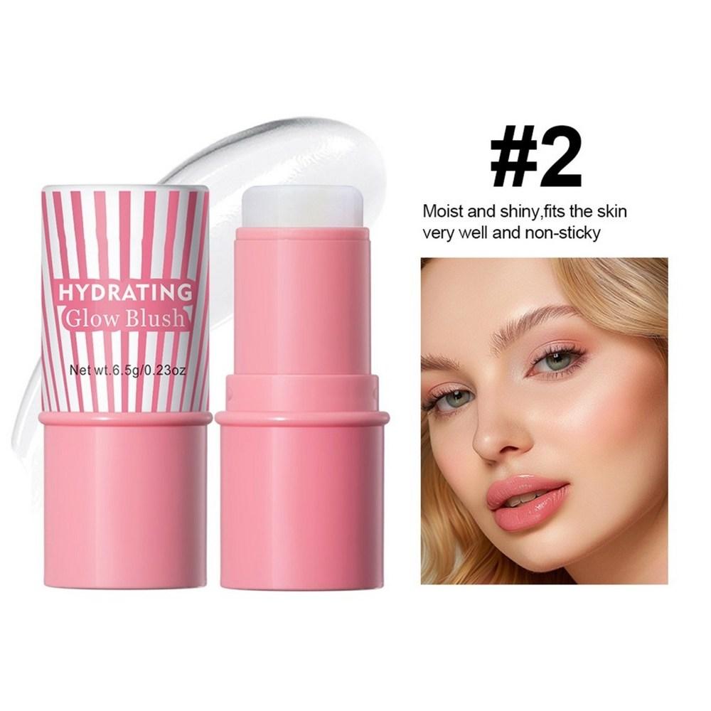 Увлажняющие сияющие румяна-стик для щек, увлажняющие, легкие и удобные, с прохладной текстурой для макияжа лица для женщин, 2 в 1