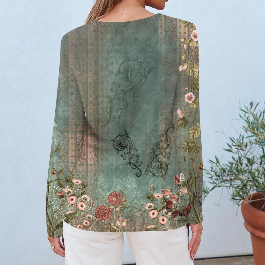 Women V-neck Long Sleeve Casual Cardigan With Pocket