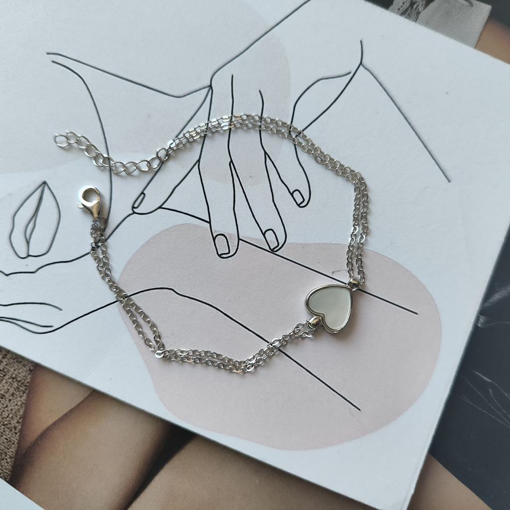 Серебряный браслет с натуральным перламутром, вес изделия 2,01 гр (2184591)