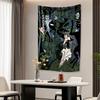 Psychedelic Witchcraft Tapestry Cartoon Illustration Bohemian Bedroom Decor Aesthetics Wall Hanging Covering Cloth Yoga Mat