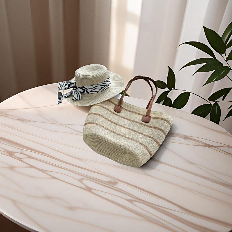 Большая женская соломенная пляжная сумка-тоут - летняя сумка, сумка на плечо с видом на море, в стиле корзины для овощей