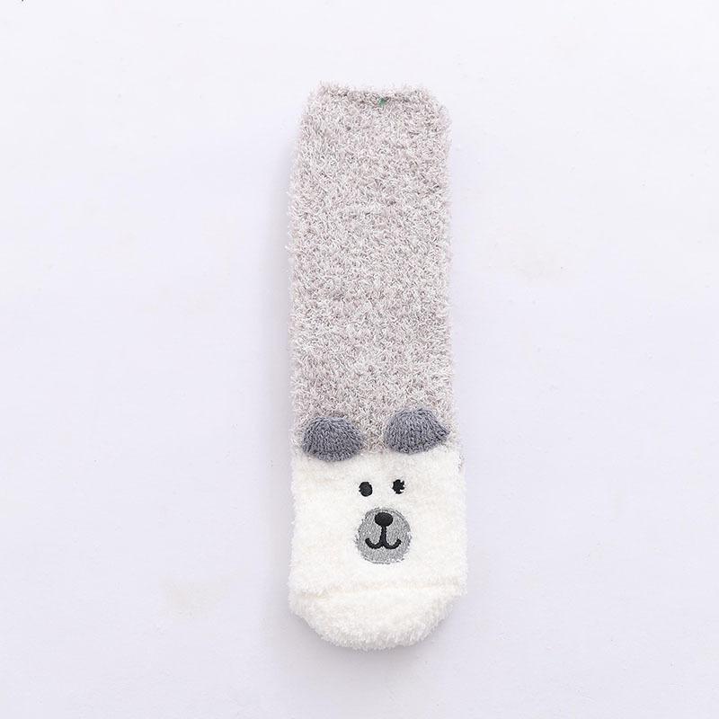 Пушистые Короткие Носки Женские Собака Кошка Панда Пушистые Зимние Женские Напольные Теплые Плюшевые Удобные Смешные Милые Каваи Носки-Тапочки для Сна Меховые