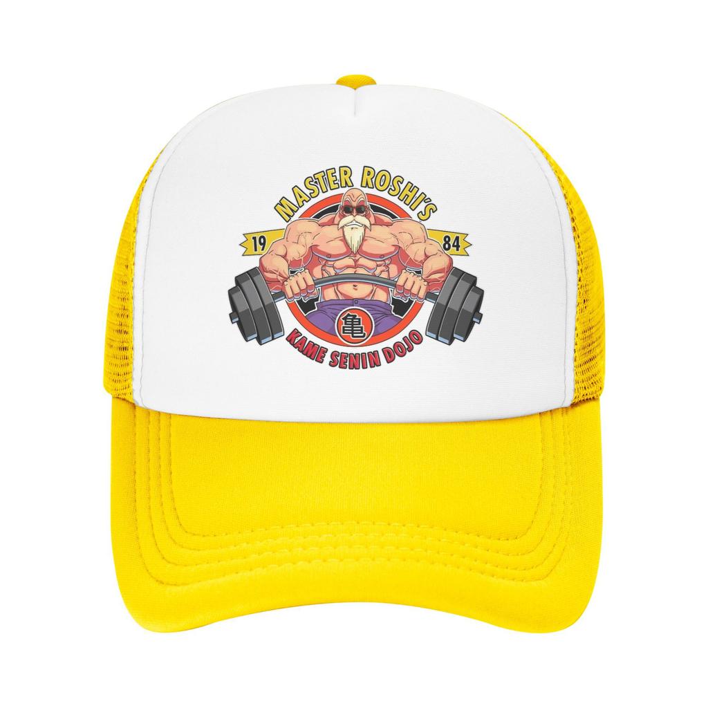 DragonBall Master Roshi Foam Trucker Hat Women Men Summer Breathable Mesh Snapback Cap Vintage Sun Cap Adjustbale