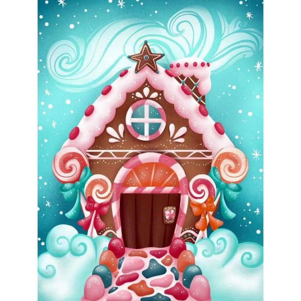 Алмазная картина, полная дрель, конфетный дом, круглая алмазная живопись, ручная работа, искусство, птица, сделай сам, алмазная мозаика, картина, украшение дома