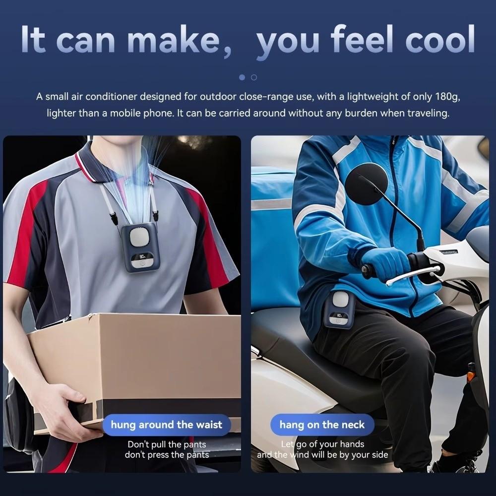 Strong Airflow Neck Hanging Cooling Fan 5 Speeds Wearable Fan NEW Waist Fan