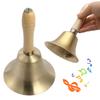 Loud Brass Handbell Hand Call Bell with Wooden Handle for Wedding Animal Training Dinner Meditation Musical Teaching Service