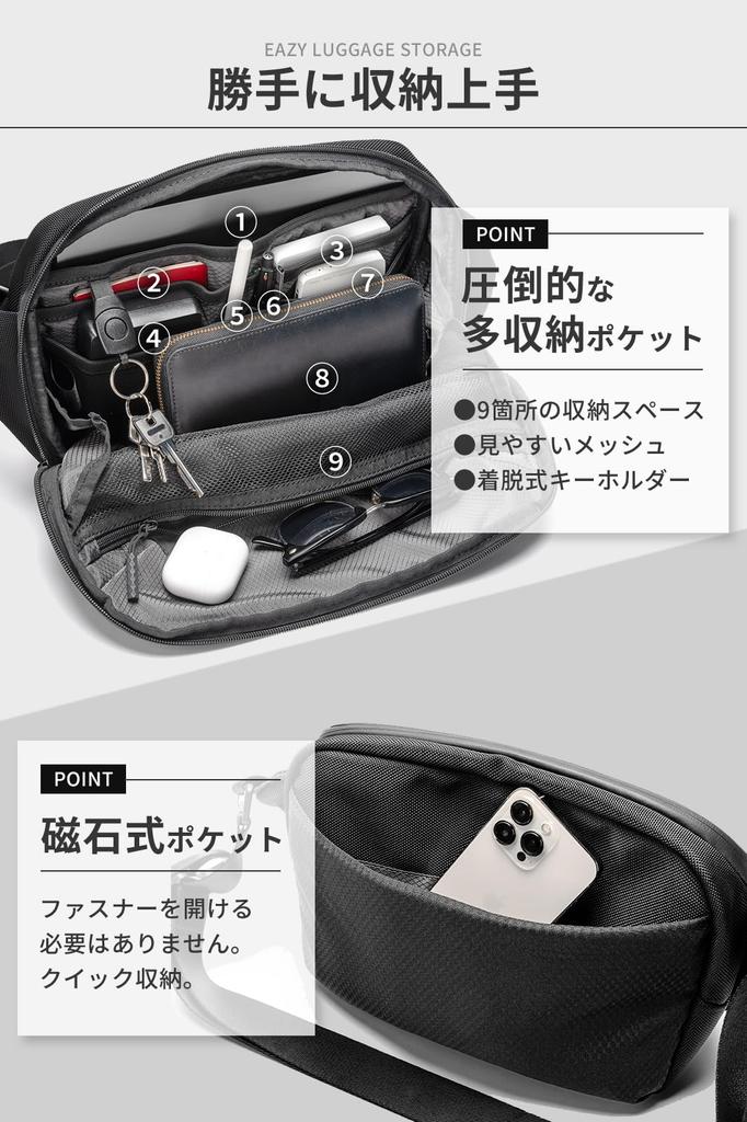 Простая сумка через плечо Водонепроницаемая большая вместимость Городской слинг ВСЕ Полиэстер [zepirion] Мужская