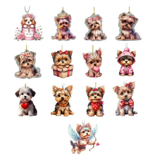 Автомобильная подвеска Акриловая качающаяся собака Легкое автомобильное зеркало Подвесные аксессуары для салона автомобиля Сумка на плечо Школьный ранец