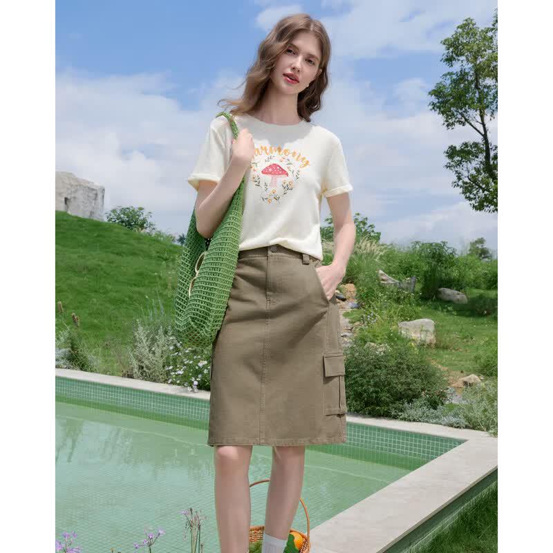 Betu Women's Workwear Style Midi Skirt