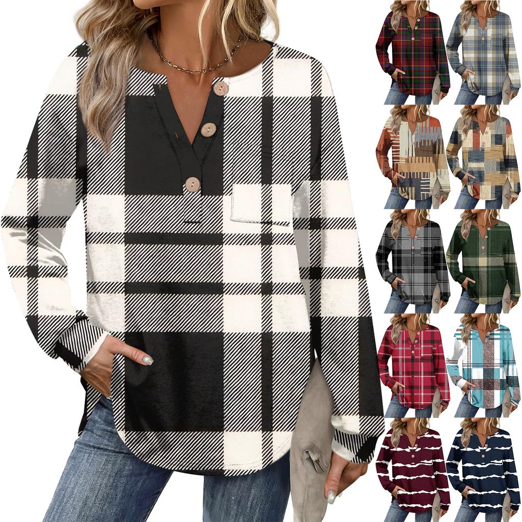 Women's Retro Printed Fashionable Long-sleeved Top