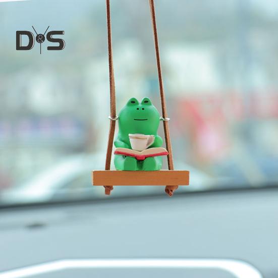 Подвесное украшение, очаровательное украшение в виде мультяшной лягушки со шнурком, легкое вешание, украшение для зеркала заднего вида, подвеска для салона автомобиля