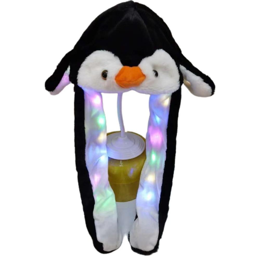 Светящаяся шапка с подвижными ушами в виде капибары, плюшевая шапка в виде панды, игрушки, прыгающая шапка в виде капибары, подарки на день рождения