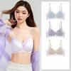 Check Lace Splicing No Steel Ring Push-up Girls Underwear Breathable Gathered U-shaped Beautiful Back Anti-sagging Comfortable Bra