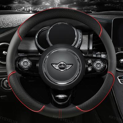 Кожаный чехол на руль из микрофибры для MINI Cooper R50 R55 R56 F57 Clubman Countryman Clubvan Coupe, автоаксессуары