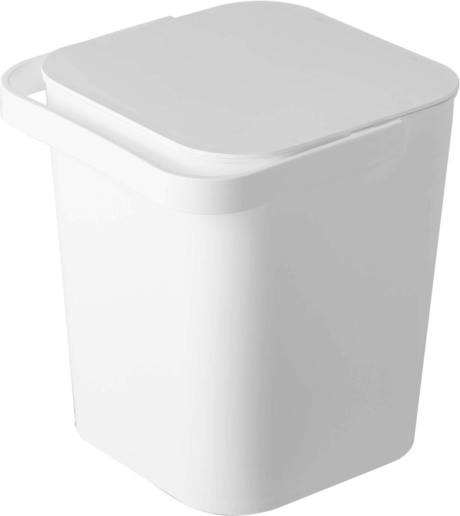 Yamazaki Jitsugyo 4208 Bucket with Lid 12L White Approx. W27.5XD26.5XH28cm Tower Bucket Square Storage Box with Handle