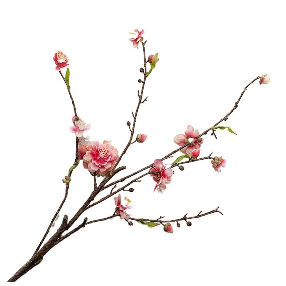 Шелковая ветка цветущей сливы с эффектом реального прикосновения 79 см Искусственный цветок Ветка искусственного персика Декор для сада на улице