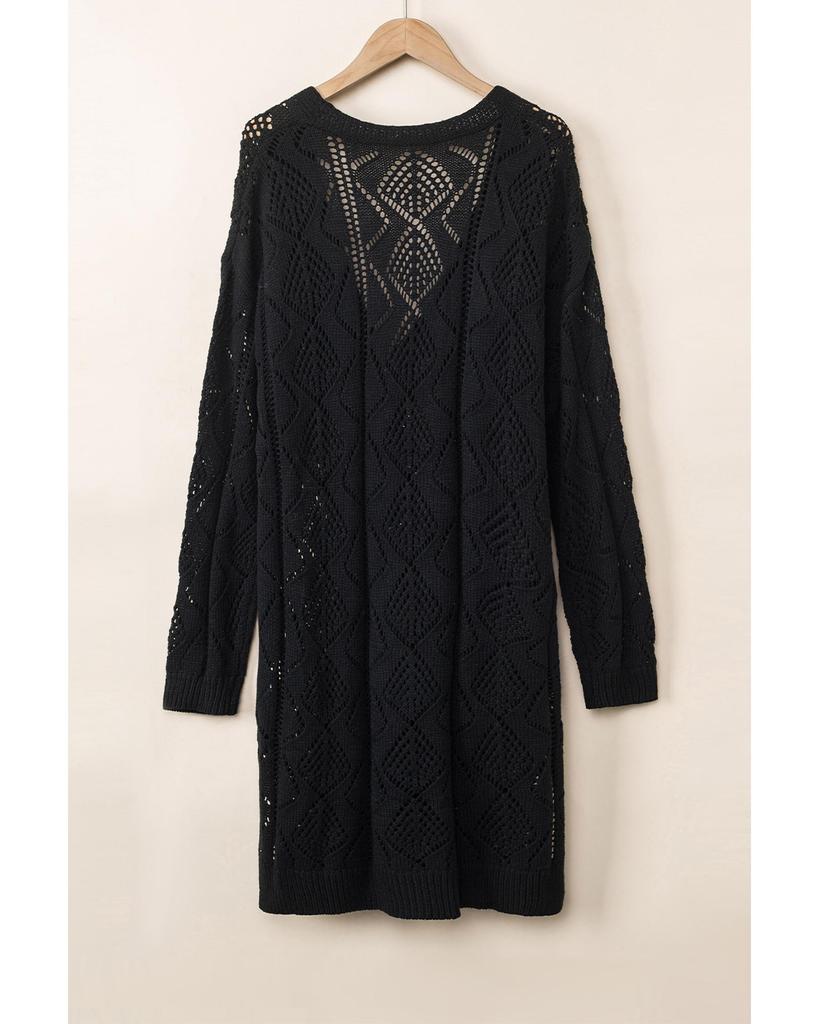 Azura Exchange Кардиган с ажурной вязкой