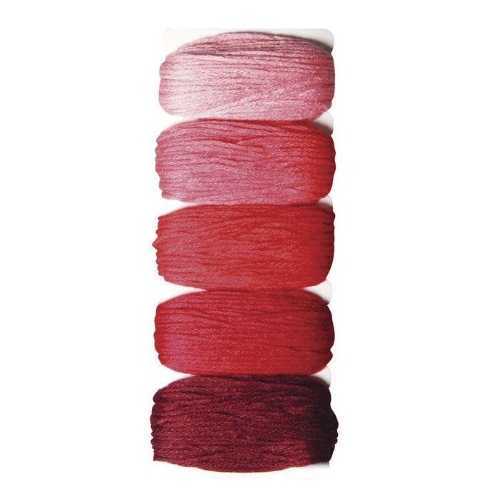 Fil en coton StitchetKnot, 5 couleurs chaque 10m en , rouge cerise
