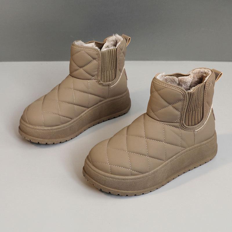 2024 Новые сапоги для женщин Модные повседневные сапоги на платформе Плюшевые теплые зимние сапоги для женщин Зимняя обувь из хлопка с высоким верхом Botas Mujer