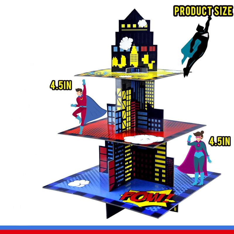 Superhero Cupcake Stand Superhero Cupcake Toppers Superhero Party Decorations Cupcake Tower for Boys Superhero Birthday Party