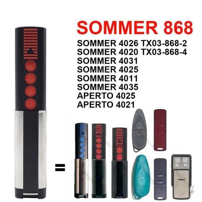 Télécommande - SOMMER - 4020 TX03-868-4 - 4 canaux - Code défilant - Blanc