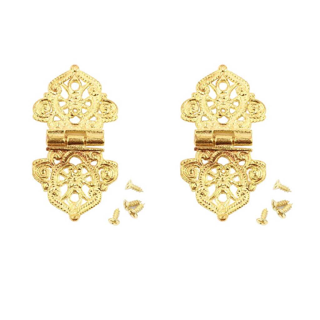 Door Wooden Box Lace Zinc Zinc Alloy Mini Chinese Style Antique Butt Hinges Hollow Flower Furniture Hardware