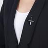 Cross Crystal High-end Brooch Femininity Versatile Simple Pin Anti-light Brooch Light Luxury Suit Accessories