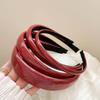 PROLY Новая Мода Весенняя Повязка на Голову для Женщин Красная Кожа PU Повязка для Волос Однотонный Головной Убор Девушки Винтажные Аксессуары для Волос