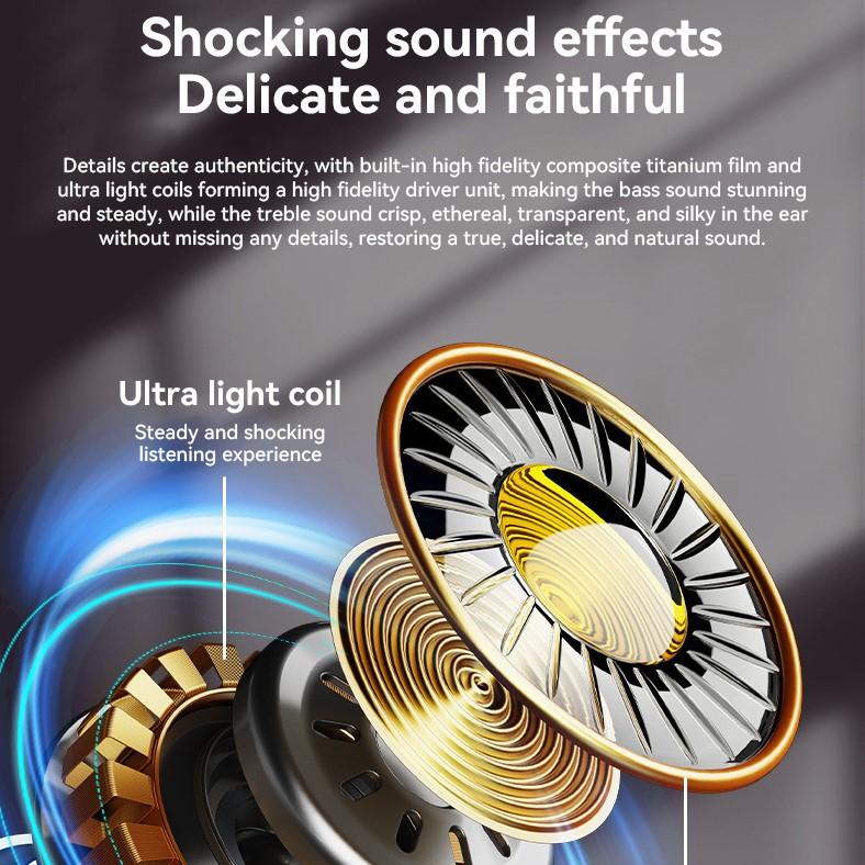 A98 High-definition Stereo Bluetooth Earphones TWS physical noise rectiondu Wireless headphones LED power display touch control IP5X Waterproof