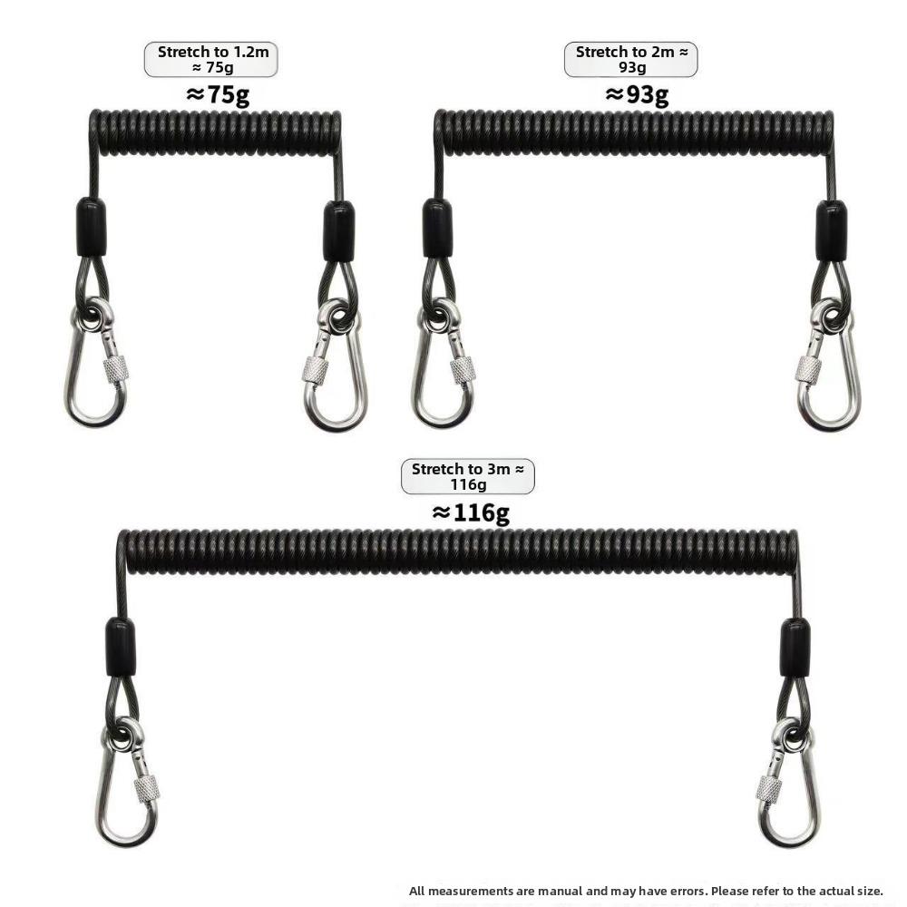 with 304 Steel Carabiner Outdoor Key Cord 1.2meters Suspension Rope New Fishing Lanyards