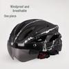 Unisex Adjustable Safety Helmet with Magnetic Windproof Goggles - One-piece Design