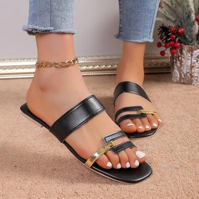 Женские тапочки с квадратным носком, новые летние туфли для женщин, повседневные, большого размера, женские тапочки с открытым носком, женские сандалии