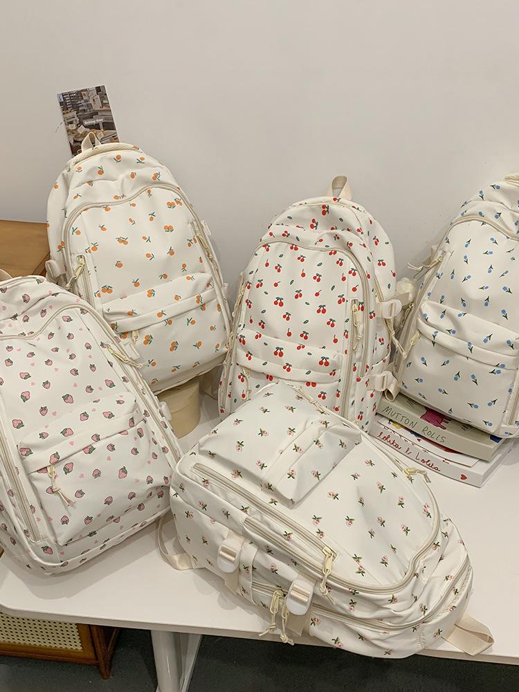 Цветочный Милый Рюкзак для Женщин: Большая вместимость, идеально для школы - Подходит для учащихся средней и начальной школы