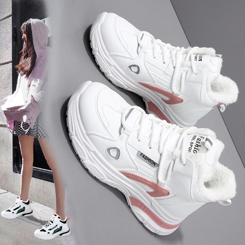 Dad shoes spring and autumn new student sports large size velvet two cotton shoes