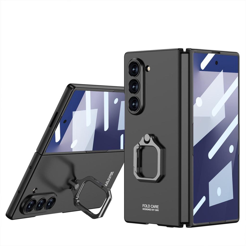 Чехол для Samsung Z Fold7: Квадратная подставка-кольцо, Встроенный чехол, Персонализированная пленка, Защитный чехол от падений для мужчин и женщин