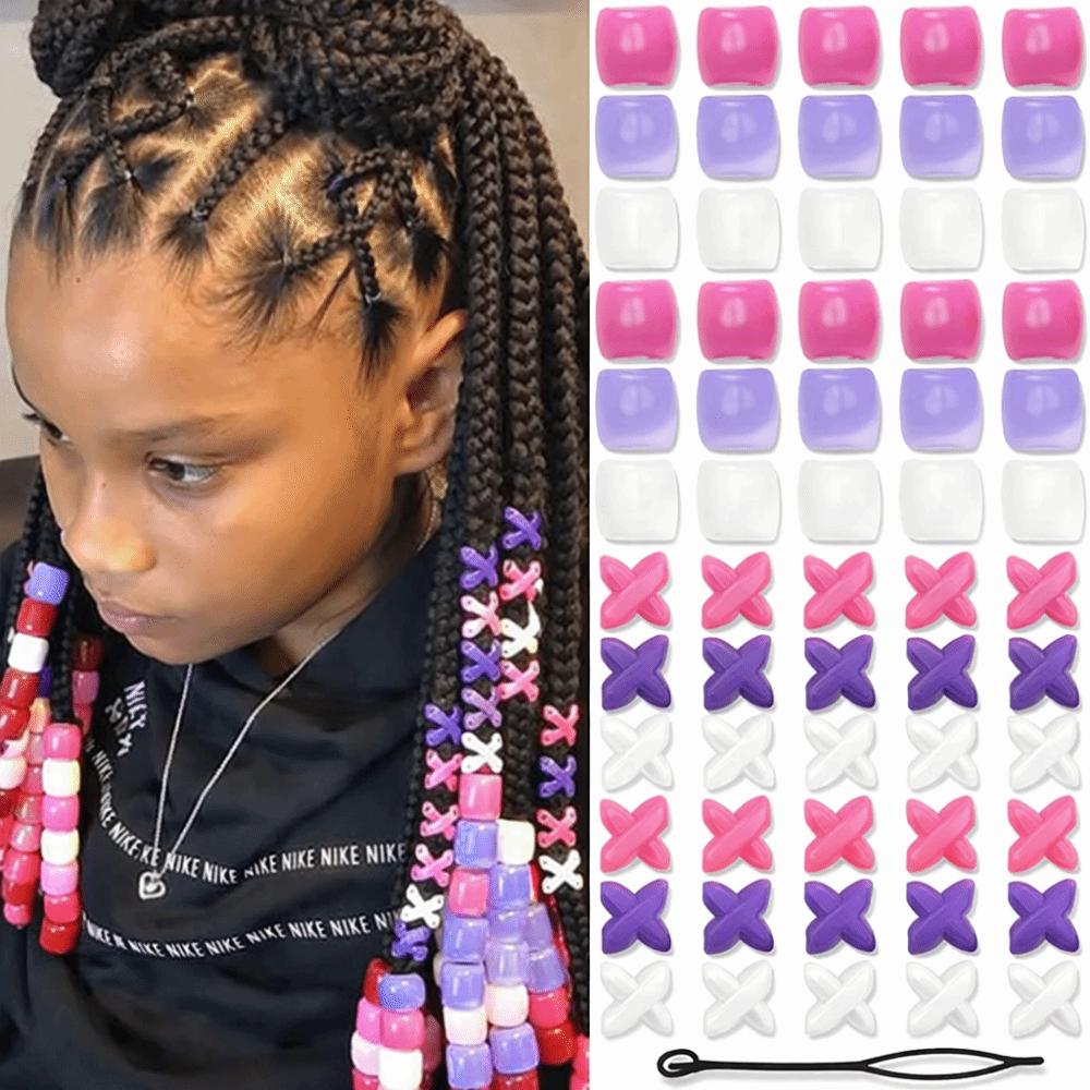 Multi-Color Colorful Hair Beads Kits Love Heart Dreadlock Braids Decor Boys