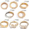 Ingemark 8 Styles Vintage Creative Gold Color Geometric Bangles Women Men Large Imitation Pearl Wide Cuff Bangles Jewelry Gift
