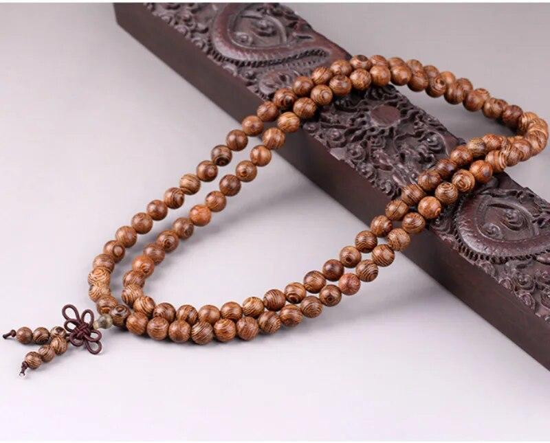 Multilayer Wenge Prayer Beads Tibetan Buddhist Mala Buddha Bracelet Rosary Wooden For Women Men