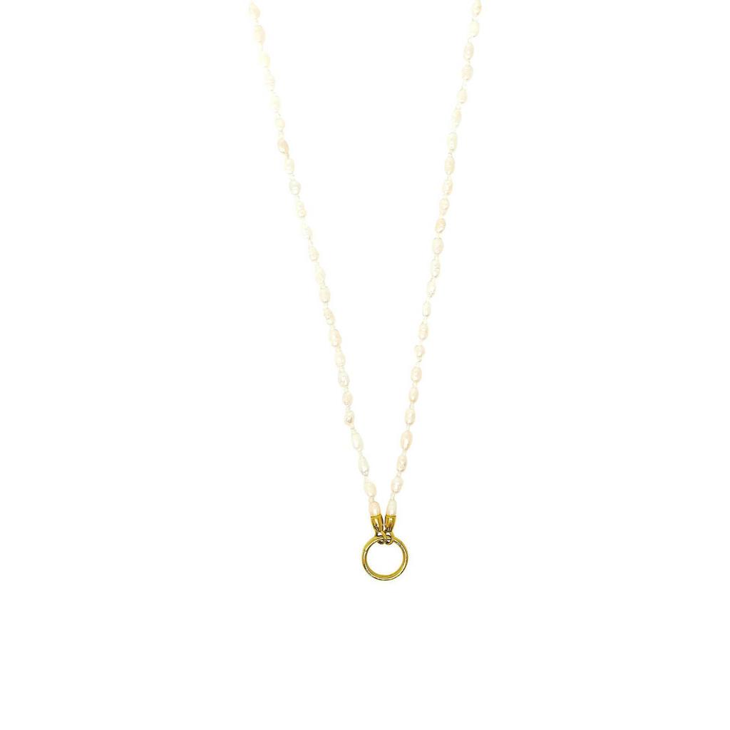 Long Beaded Pearl Bracelet Necklace Diy Accessories Basic Chain Gold-Plated Color Retention