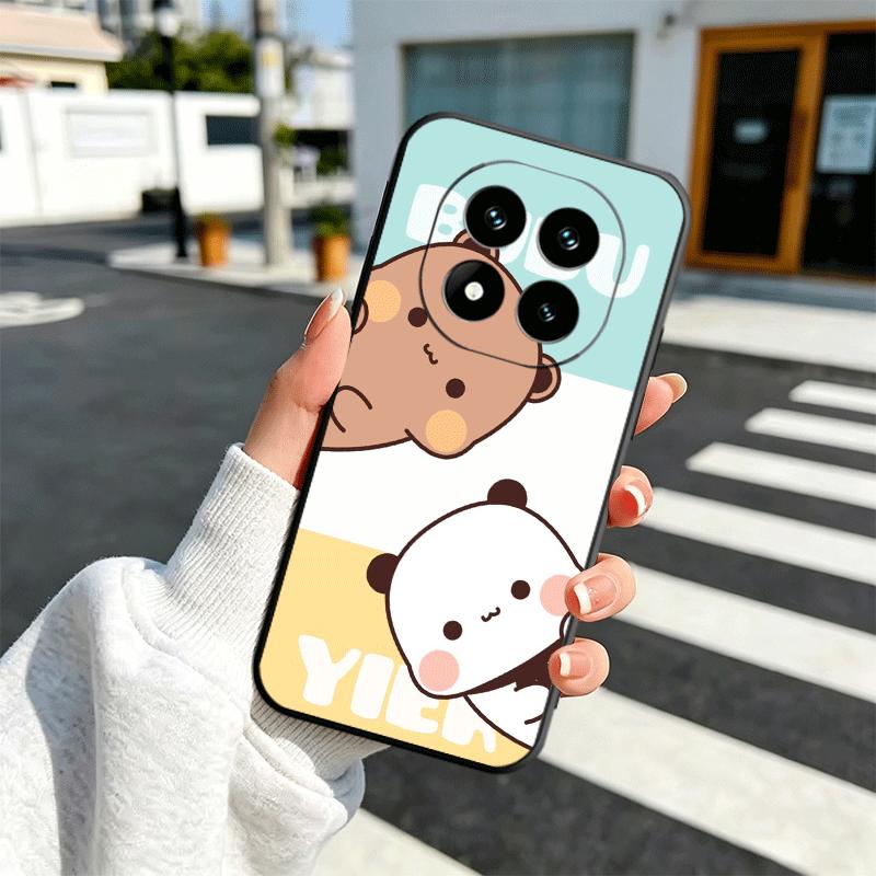 Мультяшный Милый Мягкий Чехол Bubu Dudu для Телефона Xiaomi Redmi Note 12 13 14 15 Pro Plus 11 12S 11S 11T 10 4G Черный Задний Корпус