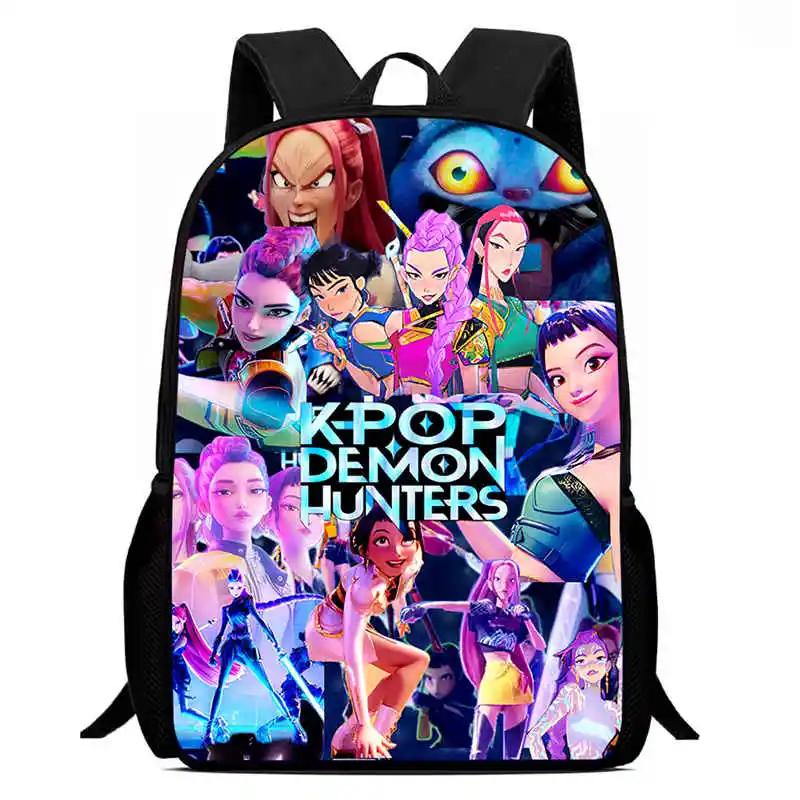 Mochila Child School Backpack,Cartoon Kpop-Dem-Onhun-Ters School Bags For Girls,Durable &Light Weight Bags For Kindergarteen