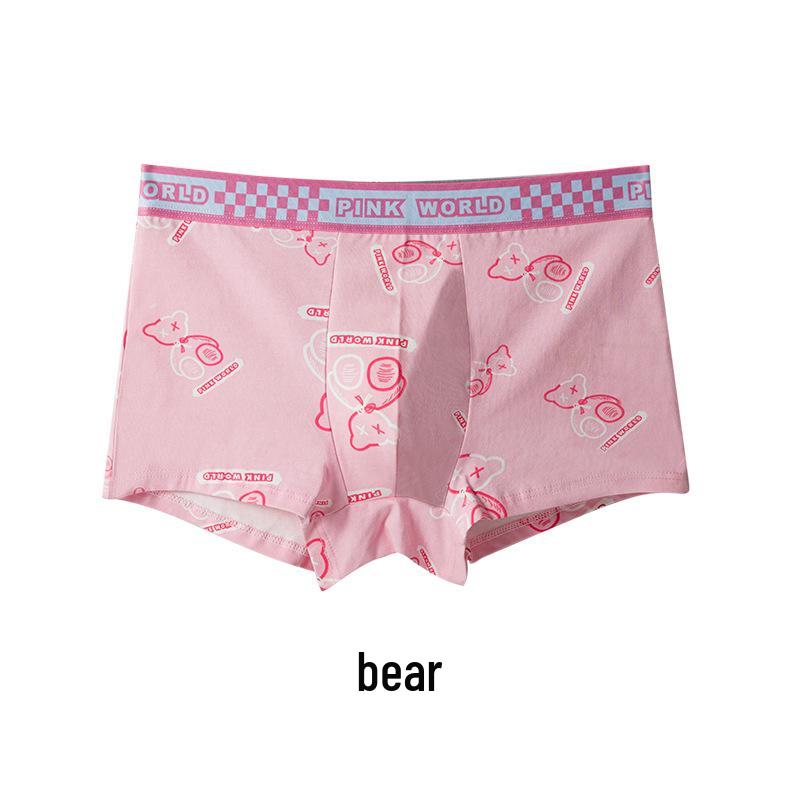 Мужские трусы-боксеры из чистого хлопка с принтом, дышащие - Милые молодежные больших размеров шорты со средней посадкой
